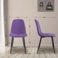 2er Set Esszimmerstuhl Maryam Stoff lila 