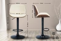 Barhocker Nova Kunstleder schwarz walnuss/creme 
