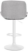 2er Set Barhocker Solon Weiß Stoff hellgrau