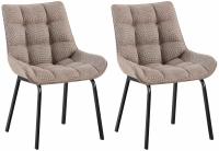 2er Set Stuhl Saranda Stoff schwarz terrabraun 