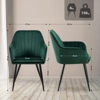 Esszimmerstuhl Cheryl Samt schwarz grün 