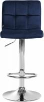 2er Set Barhocker Peru Samt chrom blau 