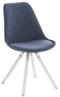 Stuhl Pegleg Stoff Square weiß blau 
