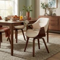 Esszimmerstuhl Maira Stoff walnuss/creme 