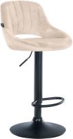 Barhocker Milet Samt schwarz creme