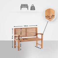 Teakbank Halden 120 cm mit Abdeckhaube teak 