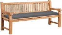 Teakbank Jackson mit Sitzkissen 200 cm + teak dunkelgrau