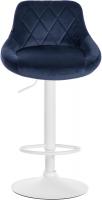 2er Set Barhocker Lazio Samt weiß blau 