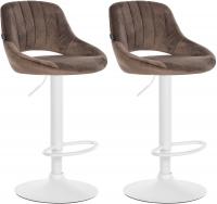 2er Set Barhocker Milet Samt W braun