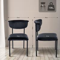 2er Set Besucherstuhl Gambell Samt schwarz 