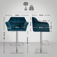 2er Set Barhocker Damaso E Samt grün 