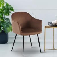 Esszimmerstuhl Jaysie Samt braun 