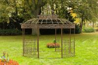Luxus Pavillon Romantik V2 rund 350 cm antik braun 
