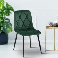 2er Set Esszimmerstuhl Clairton Samt grün 