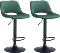2er Set Barhocker Camden Samt schwarz grün 