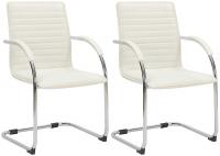 2er Set Besucherstühle Tira Kunstleder weiß 