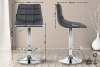 2er Set Barhocker Jerry Kunstleder chrom grau 