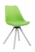 Besucherstuhl Troyes Kunstleder Rund weiß (eiche) grün