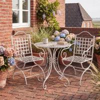 Gartenmöbel-Set Viro mit 2 Stühlen antik weiß Gartenmöbel-Set Viro mit 2 Stühlen antik weiß