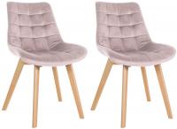 2er Set Stühle Brook Samt pink