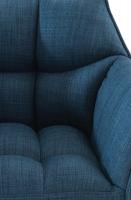 2er Set Barhocker Damaso Stoff weiß blau 