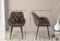 4er Set Stuhl Tanna Samt braun 
