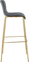 Barhocker Hover Stoff 4-Fuß Gold hellgrau 
