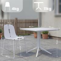 Gartenmöbel-Set Zeron mit 4 Stühlen weiß 