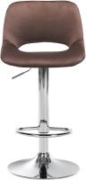 Barhocker Camden Samt chrom braun 