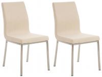 2er Set Esszimmerstühle Colmar Stoff creme 