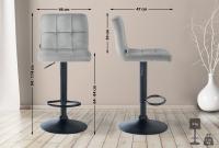 2er Set Barhocker Peru Samt schwarz grau 