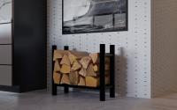 Kaminholzständer Medya rund 30x60x60 cm schwarz 