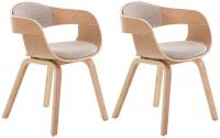2er Set Stühle Kingston Stoff natura/creme 