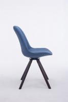 Besucherstuhl Troyes Stoff Rund walnuss (eiche) blau 