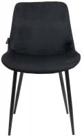 2er Set Esszimmerstühle Victoria Samt schwarz 