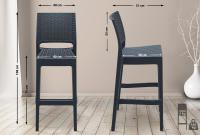 4er Set Barhocker Jamaica dunkelgrau 