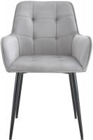 2er Set Esszimmerstuhl Ferndale Samt hellgrau 