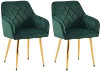 2er Set Esszimmerstuhl Monett Samt G grün