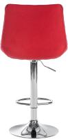 2er Set Barhocker Toni Stoff chrom rot 