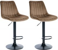 2er Set Barhocker Toni Samt schwarz braun