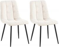 2er Set Esszimmerstuhl Tilde Cord creme 