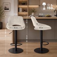 Barhocker HD Milet B Samt creme 