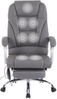 Bürostuhl Pacific Echtleder mit Massagefunktion grau 