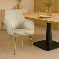 Esszimmerstuhl Cheryl Samt gold creme
