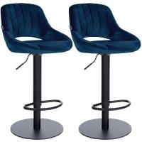 2er Set Barhocker HD Milet B Samt blau