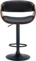 Barhocker Portmore Kunstleder schwarz walnuss/schwarz 