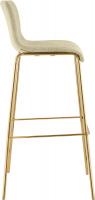2er Set Barhocker Hoover Stoff 4-Fuß Gold creme 