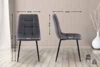 4er Set Esszimmerstühle Antibes Stoff dunkelgrau 4er Set Esszimmerstühle Antibes Stoff dunkelgrau