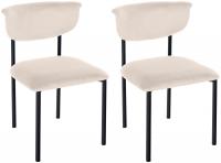 2er Set Besucherstuhl Gambell Samt creme
