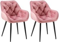 2er Set Stuhl Tanna Samt rosa 2er Set Stuhl Tanna Samt rosa